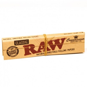 Raw King Size Connoisseur Rolling Paper + Tips
