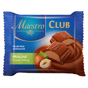Maestro Club Milk Chocolate With Praline Cream Filling 44G