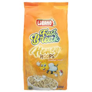 Libano Crispy Cereals Honey Hoops 320G