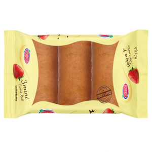 Jordina Swiss Roll 3 Mini Vanilla Filled Strawberry 50G