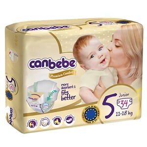 Canbebe Baby Diapers Size 5 Junior 11-18Kg X34