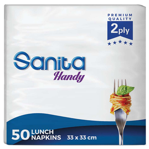 Sanita Handy 50 Lunch Napkins 2Ply 33X33cm