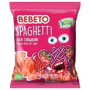 Bebeto Jelly Spaghetti Strawberry 80G