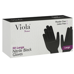Viola Nitrile Black Gloves Large X50