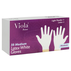 Viola Latex White Gloves Medium X50