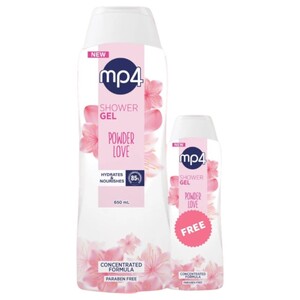 Mp4 Shower Gel Powder Love 650Ml + 300Ml