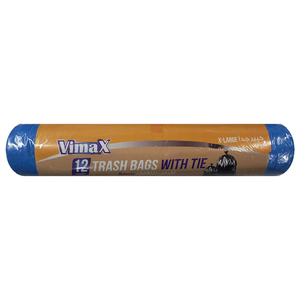 Vimax Trash Bags With Tie X-Large Blue 12 Pieces
