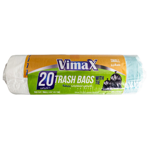 Vimax Trash Bags With Tie Small White 20 Pieces