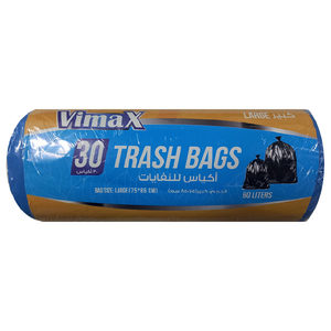 Vimax Trash Bags Large Blue 30 Pieces