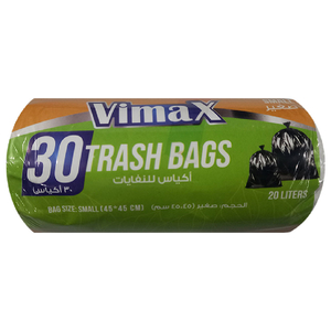 Vimax Trash Bags Small White 30 Pieces