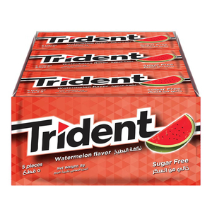 Trident Gum Watermelon Sugar Free 5 Pieces 8G X12