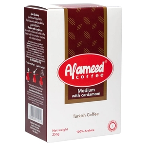 Alameed Turkish Coffee Medium With Cardamom 250G