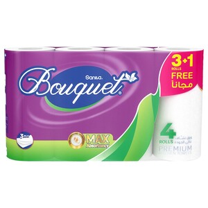 Sanita Bouquet Kitchen Towels 3+1 Free Rolls 54 Sheets