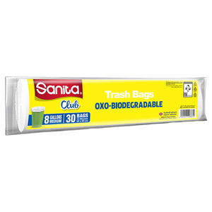 Sanita Club Trash Bags 8 Gallons Medium 30 Bags
