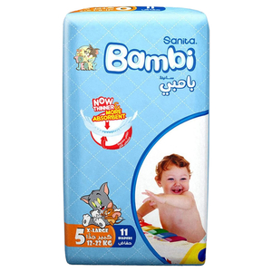 Bambi Diapers Size 5 X-Large 11 Pieces