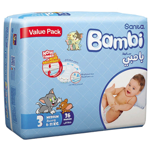 Bambi Diapers Size 3 Medium 36 Pieces