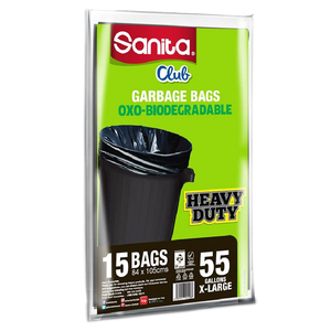 Sanita Club Garbage Bags 55 X-Large Gallons 15 Bags
