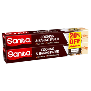 Sanita Cooking & Baking Paper 10M X 30Cm Width 2Packs 20% Off