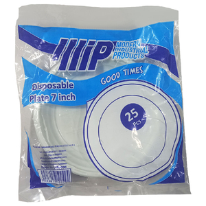 Mip Plastic Round Plates 7-Inch 25 Pieces