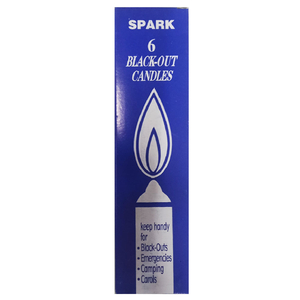 Spark Black-Out Candles White 6 Pieces