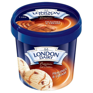 London Dairy Pralines & Cream Ice Cream Cup 1L