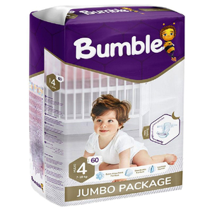 Bumble Maxi 4 Baby Diaper Jumbo Package (7-18) Kg 60 Pieces