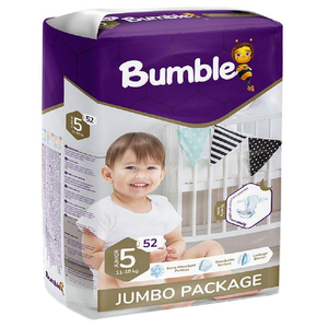 Bumble Junior 5 Baby Diaper Jumbo Packafe (11-18) Kg 52 Pieces