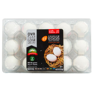 Ova Plus White Egg Medium 15'S
