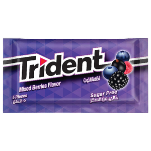 Trident Gum Mixed Berries Sugar Free 5 Pieces 8G