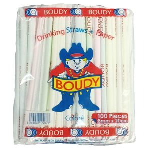 Boudy Colored Straws With Paper X100