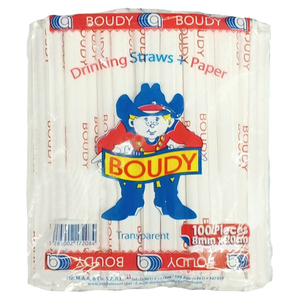 Boudy Transparent Straws With Paper X100