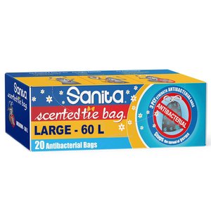 Sanita Antibacterial Trash Bags Scented Large 60L 20 Pieces