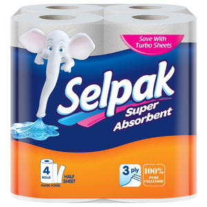 Selpak Paper Towel Super Absorbent 4 Rolls