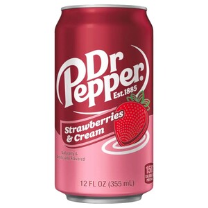 Dr Pepper Soft Drink Strawberries & Cream 355Ml