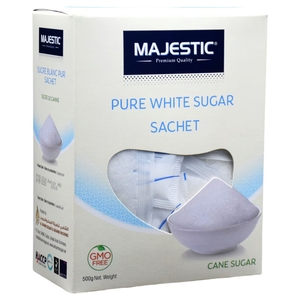 Majestic Pure White Cane Sugar Sticks 500G