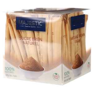 Majestic Natural Brown Cane Sugar Sticks 500G