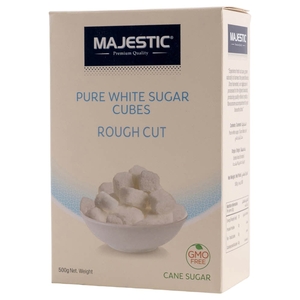 Majestic Rough Cut White Cane Sugar Cubes 500G