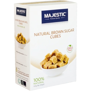 Majestic Rough Cut Brown Cane Sugar Cubes 500G