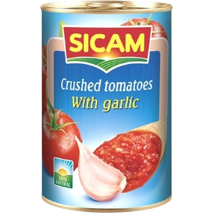 Sicam Peeled Tomato With Garlic 400G