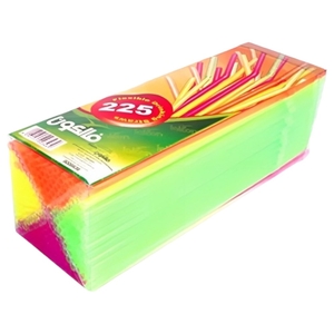 Falcon Assorted Plastic Flexible Straws 225 Pieces