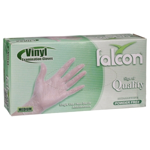 Falcon Vinyl Examination Gloves Medium 100 Pieces