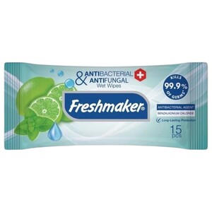 Freshmaker Antibacterial & Antifungal Wet Wipes 15 Pieces