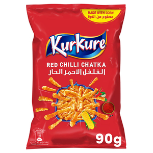 Kurkure Red Chili Chatka Corn Snack 90G