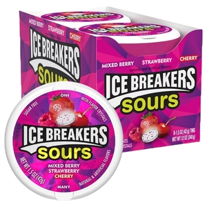 Ice Breakers Candy Sours Strawberry Mixed Berry 42G X8