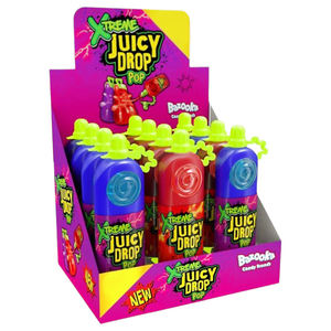 Bazooka Juicy Drop Pop Raspberry & Cola 26G X 12