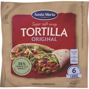 Santamaria Super Soft Original Large Tortilla Wraps 371G