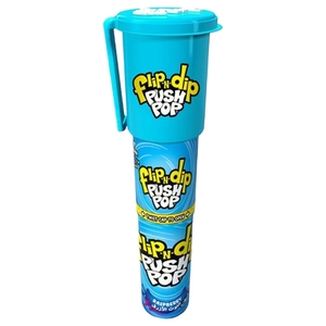 Bazooka Flip N Dip Push Pop Candy Blue Raspberry 34G