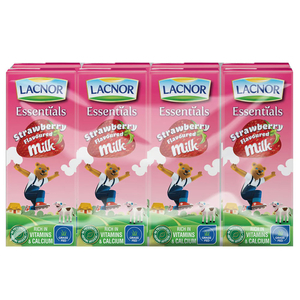 Lacnor Essentials Milk Strawberry 180Ml X8