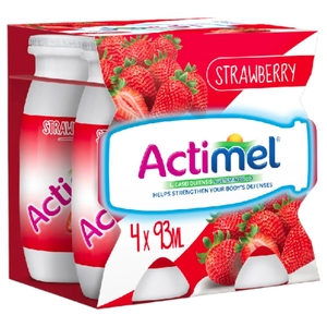 Actimel Dairy Drink Strawberry 93Ml X4