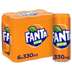 Fanta Soft Drink Orange 330Ml X6